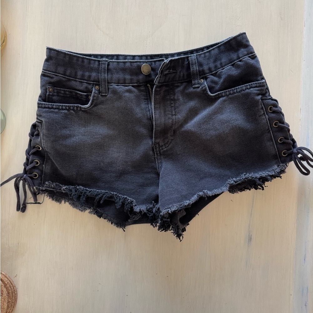 Women's Black Denim Shorts